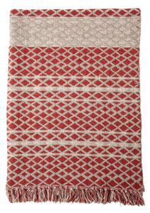 Bavlněný přehoz Recycled Cotton Red 160 x 130 cm