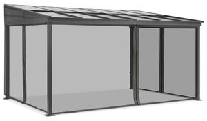 Hliníkový přístřešek na terasu 3 x 6 m Tarragona s moskytiérou Garden Point antracitový