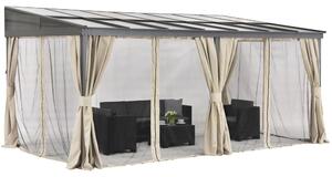 Hliníková terasová stříška 3 x 6 m Tarragona Premium Garden Point béžová