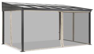 Hliníkový přístřešek na terasu 3 x 6 m Tarragona s moskytiérou Garden Point béžový