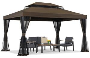 Hnědý zahradní pavilon s moskytiérou Valencia 3x4 m Garden Point
