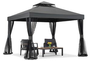 Antracitový zahradní pavilon s moskytiérou Valencia 3x3 m Garden Point