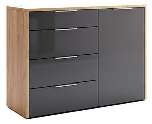 Komoda 1dv 4šu Lava / dub kraft Luna