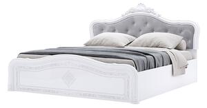 Postel 160 Lux výklopná s roštem + koruna, bílá Luiza