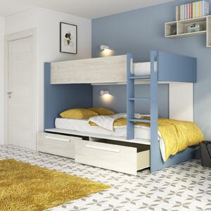 Patrová postel s prostorem Reversi - smoky blue