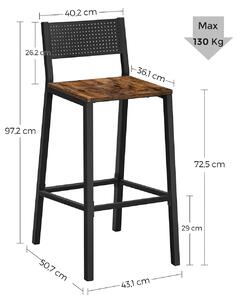 VASAGLE Barová židle Industry - 2 ks