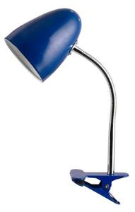 Stolní lampa s klipem na 1 žárovku E27 max 40W, modrá, 3 roky záruka