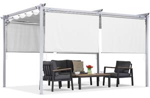 Bílá terasová pergola s roletami La Palma 3x4 Garden Point