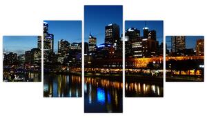 Obraz noci v Melbourne (125x70 cm)