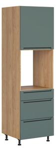 BRW Kuchyně Family Line Iris DPS-60/207-2SFB/SFB/L, dub hikora/boho green matt