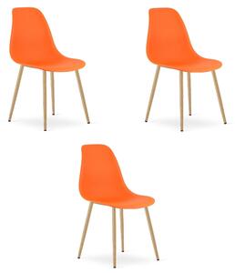 Židle WAT oranžová / přírodní nohy x 3