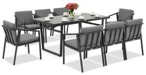 Jídelní set Cento pro 8 osob Garden Point antracitový