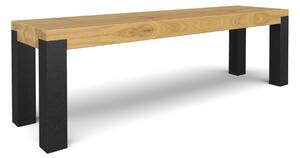 Lavice Cvrčilka Typ a sukovitost dřeva: Dub sukovitý/rustikální (0 Kč), Barva kovových nohou: Černá mat - RAL 9005 (0 Kč), Velikost lavice (D x Š): 140 x 40 (cm)