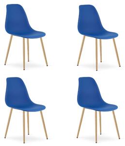 Židle WAT modrá / přírodní nohy x 4
