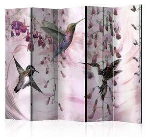 Artgeist Paraván - Flying Hummingbirds (Pink) II [Room Dividers] Velikosti (šířkaxvýška): 225x172