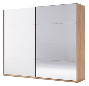 Skříň s posuvnými dveřmi 2,5x2,1m (Dveře Lesklé Bílé/Zrcadlo) série N Asti