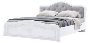 Postel 160 Lux bez rámu, bílý lesk Luiza