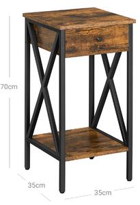 VASAGLE Odkládací stolek Industry - 35x35x70 cm