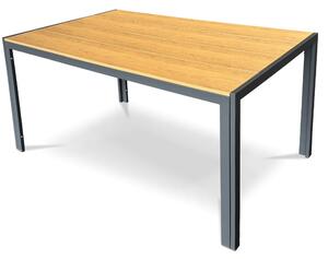 Zahradní stůl METRAXO — 150x90 cm, kov, polywood, hnědá