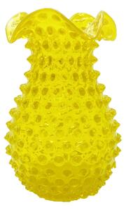 Sklárna Častolovice - Váza 18cm – Hobnail – Ananas – žlutá