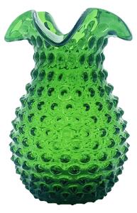 Sklárna Častolovice - Váza 18cm – Hobnail – Ananas - tmavě zelená