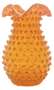 Sklárna Častolovice - Váza 18cm – Hobnail – Ananas – oranžová