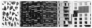 Obraz černobílé architektury (170x50 cm)