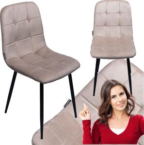 Sametová čalouněná jídelní židle Velvet Loft béžová