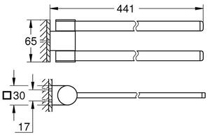 Grohe Professional Selecetion Dvojitý držáku ručníků, phantom černá 41219KF0