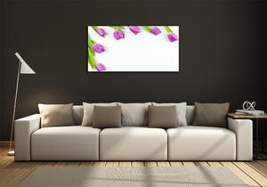 Moderní skleněný obraz z fotografie Fialové tulipány osh-78573099