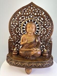 Indický Buddha z tropického dřeva