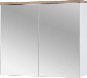 Koupelnová skříňka se zrcadlem 80 cm bílá moderní 2 dveře