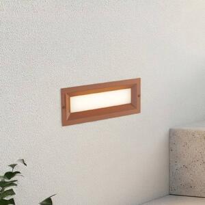 Lucande LED nástěnné svítidlo Lachlain, rez, 25 cm, IP65, Hnědá / rez, Hliník, Moderní, Nástěnné svítidlo zapuštěné