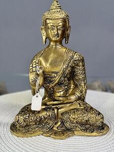 Buddha Abhaya Mudra, soška mosaz, Indie 20 cm