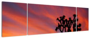 Obraz západu slunce nad siluetou stromu (170x50 cm)
