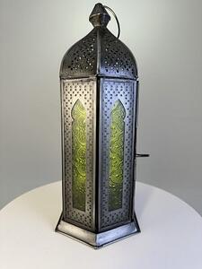 Zelená tepaná indická lampa