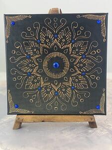 Ručně malovaná Mandala 25x25 cm