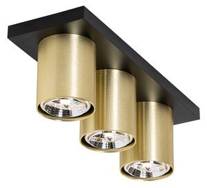 Moderní stropní bodové svítidlo černé se zlatým 3-světlem - Tubo