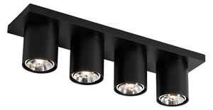 Moderní stropní bodové svítidlo černé 4-světelné - Tubo