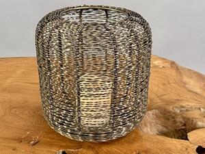 Indie - Drátěná orientální lampa na svíci 23 cm – se skleněným tubusem