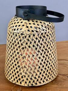 Kovová lampa s uchem „bandaska“ – pletený kov, Německo, 25 cm