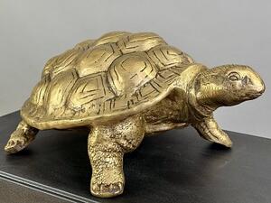 Kovová soška želvy 43 cm – masivní odlévaná dekorace z Indie (6 kg)