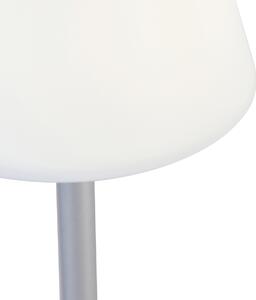Stolní lampa šedá včetně LED dobíjecí s dotykovým stmívačem - Renata
