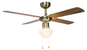 Průmyslový stropní ventilátor s lampou 100 cm dřevo - Wind