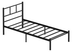Kovová jednolůžková postel ROVAN 90x200 cm černá nosnost 120 kg