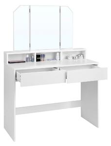 VASAGLE Toaletní stolek - bílá - 100x40x142 cm