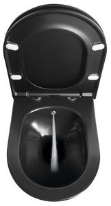 Sapho, AVVA závěsná WC mísa s bidet. sprškou, Rimless, 35,5x53 cm, černý matný