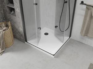 Mexen Lima Duo, sprchový kout 70 (dveře) x 70 (dveře) cm, 6mm čiré sklo, černý profil + sprchová vanička, 856-070-070-70-02-4010B