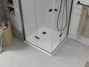 Mexen Lima Duo, sprchový kout 90 (dveře) x 90 (dveře) cm, 6mm čiré sklo, černý profil + sprchová vanička, 856-090-090-70-02-4010B