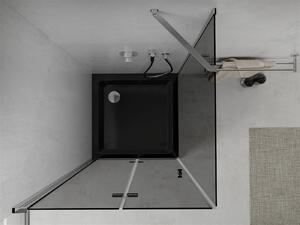 MEXEN - Lima sprchový kout, dveře skládací 90 x 90 cm, grafit, chrom + vanička Flat, černá - 856-090-090-01-40-4070